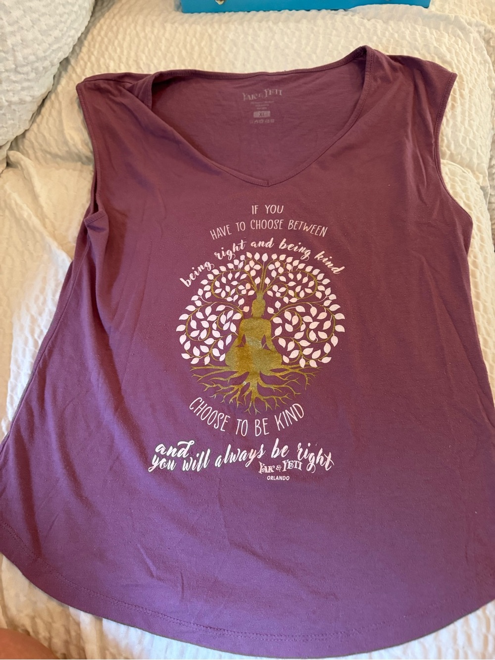 Women's Plum Graphic V-Neck Tank - Choose to Be Kind